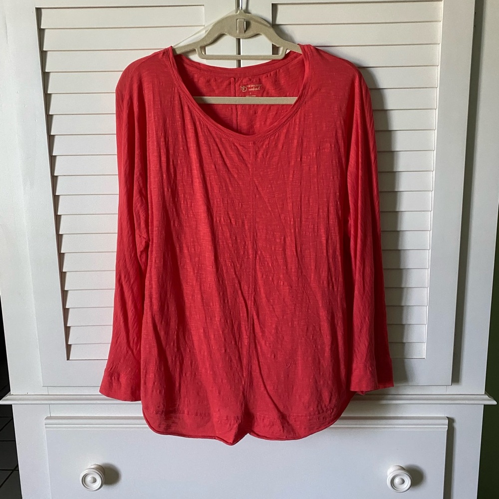 new directions Coral Long Sleeve Scoop Neck Top